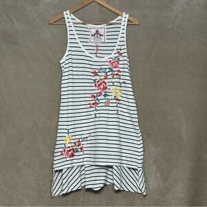JW Los Angeles Johnny Was Sleevless Embroidered Knit Tank Top Size Small